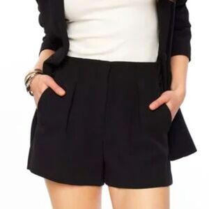 Dynamite | Tailored Viscose Black Shorts With Pockets